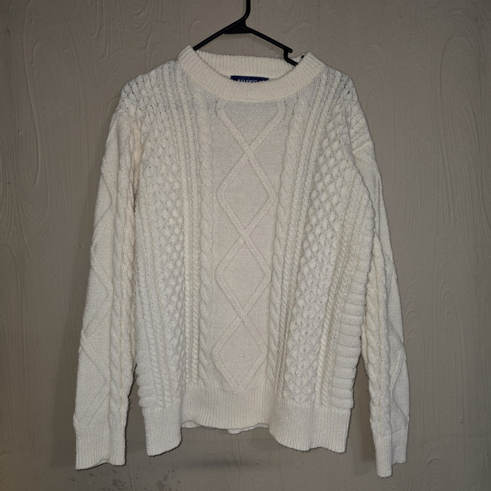 Aelfric Eden Cable Knit Sweater Womens small Cream Oversized Old Money Fall
